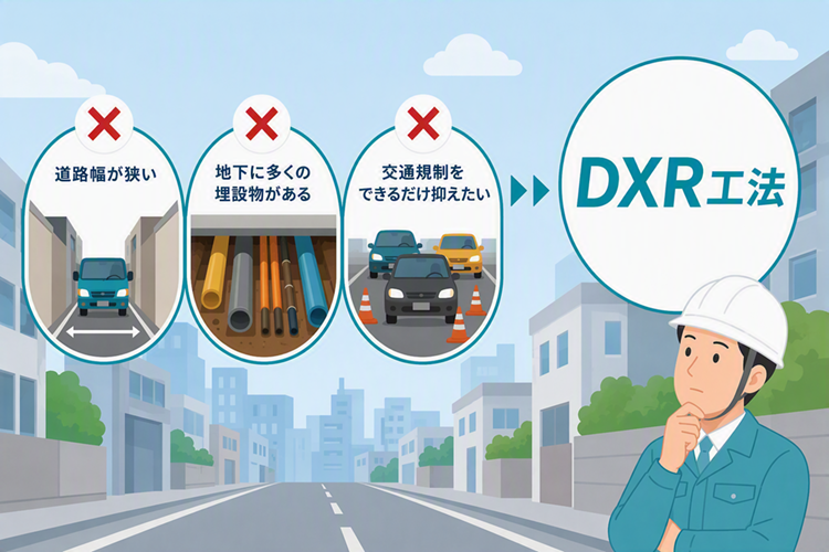 道路を大きく掘れない水道管更新はどうする？DXR工法が選ばれる理由