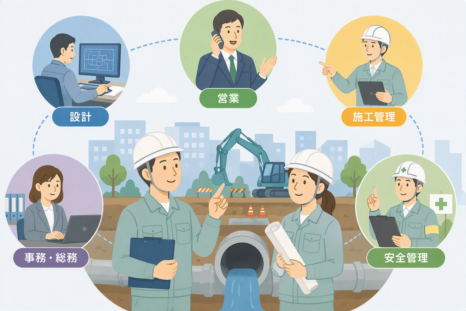 建設業にはどんな職種がある？施工管理だけではない仕事を紹介