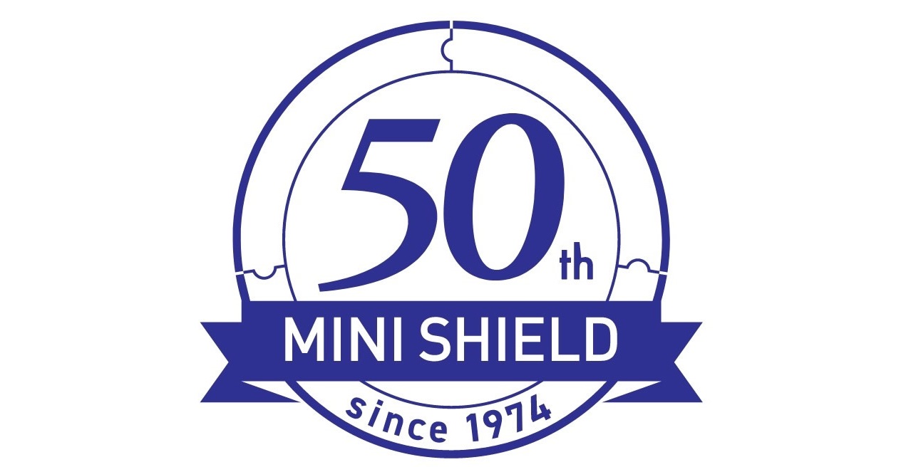 ミニシールド工法50周年を記念してロゴマークを作成いたしました。50周年の期間中は、カタログ等にこのロゴマークが登場します。